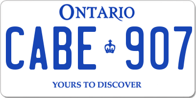 ON license plate CABE907