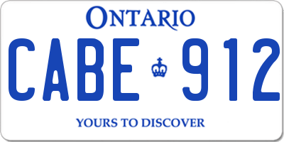 ON license plate CABE912