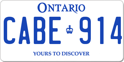 ON license plate CABE914