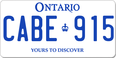 ON license plate CABE915