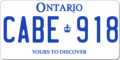 ON license plate CABE918