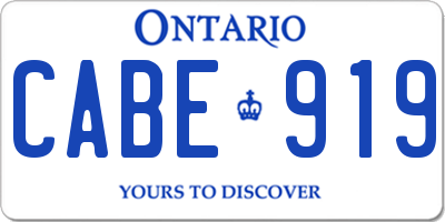 ON license plate CABE919