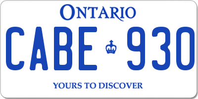 ON license plate CABE930