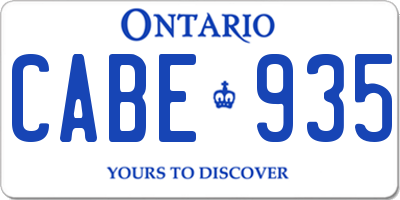 ON license plate CABE935