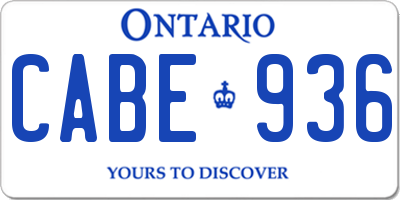 ON license plate CABE936