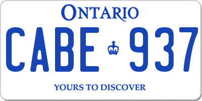 ON license plate CABE937