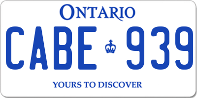 ON license plate CABE939