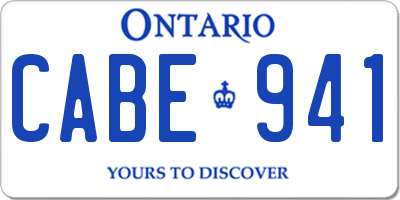 ON license plate CABE941