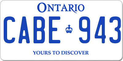 ON license plate CABE943