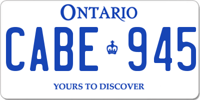 ON license plate CABE945