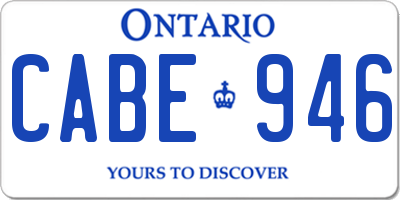 ON license plate CABE946