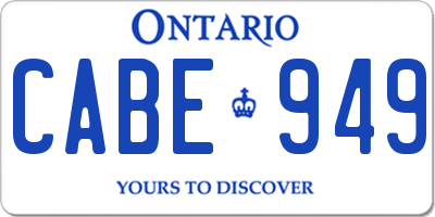 ON license plate CABE949