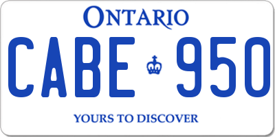 ON license plate CABE950