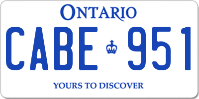 ON license plate CABE951