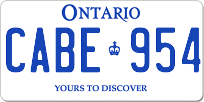 ON license plate CABE954