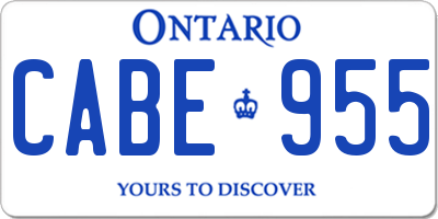 ON license plate CABE955