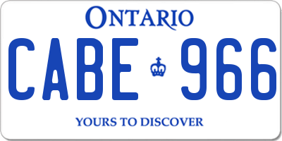 ON license plate CABE966