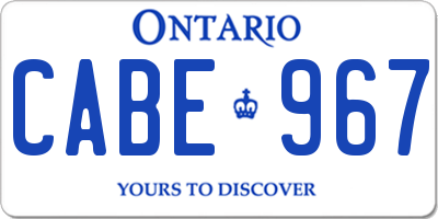 ON license plate CABE967