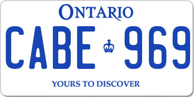 ON license plate CABE969