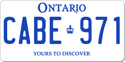 ON license plate CABE971