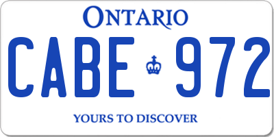 ON license plate CABE972