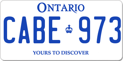 ON license plate CABE973