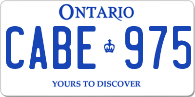 ON license plate CABE975