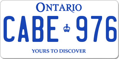 ON license plate CABE976