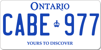 ON license plate CABE977