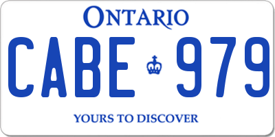 ON license plate CABE979