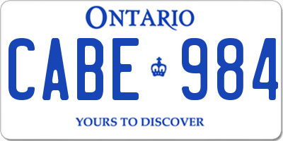 ON license plate CABE984