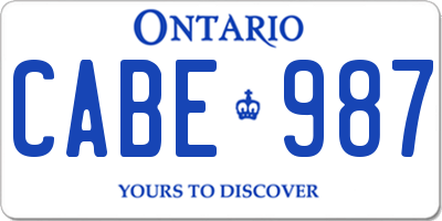 ON license plate CABE987