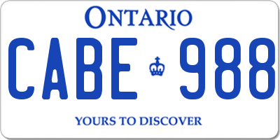 ON license plate CABE988