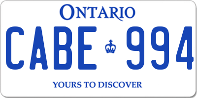 ON license plate CABE994