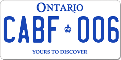 ON license plate CABF006