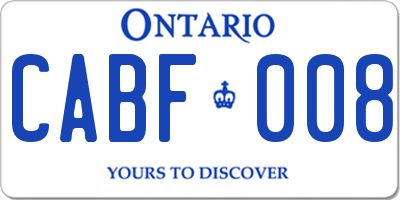 ON license plate CABF008