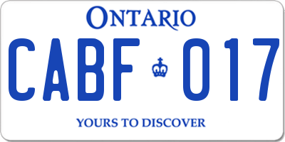 ON license plate CABF017