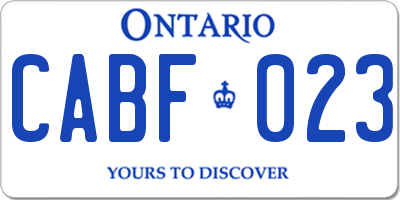 ON license plate CABF023