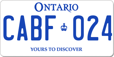 ON license plate CABF024