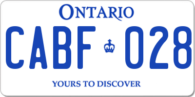 ON license plate CABF028