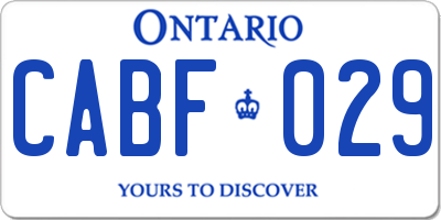 ON license plate CABF029