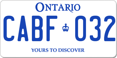 ON license plate CABF032