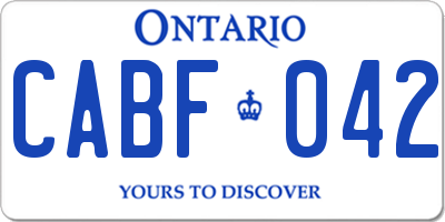 ON license plate CABF042