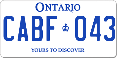 ON license plate CABF043