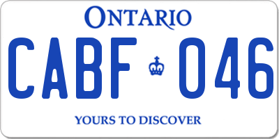 ON license plate CABF046