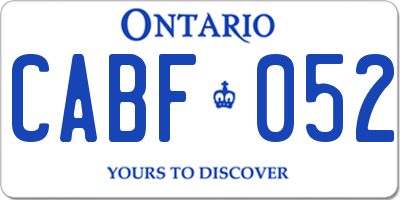 ON license plate CABF052