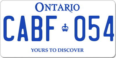 ON license plate CABF054