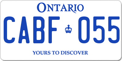 ON license plate CABF055