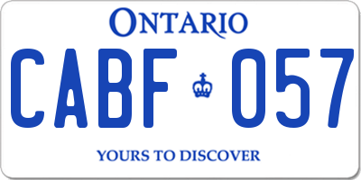 ON license plate CABF057