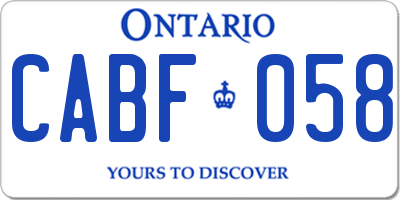 ON license plate CABF058